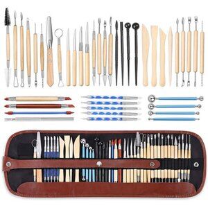 Pottery Clay Sculpting Tools 43Pcs Double Sided Ceramic Clay Carving Tool Set